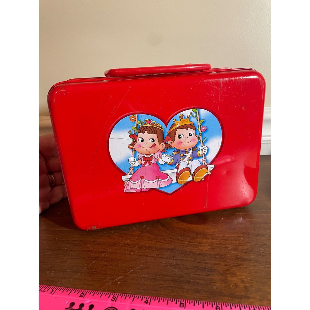 Vintage Fujiya Peko-chan Poko-chan Red Metal Lunch Box Tin 2005 Japanese Anime - Picture 4 of 11